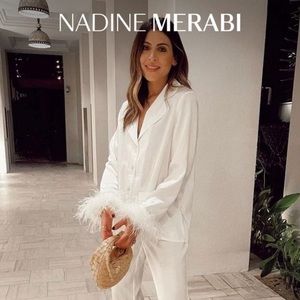 Nadine merabi Darcie white pajamas